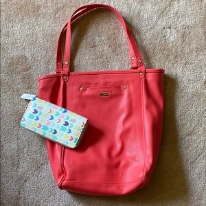Coral Jewell deep bucket purse